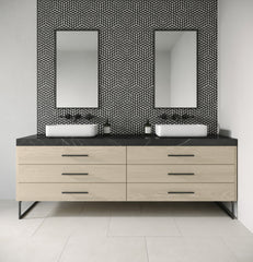 Bedrosians Celeste Honed Marble Blend Mosaic Tile in Nero Marquina & Calacatta Losanna | Item Code 100001713