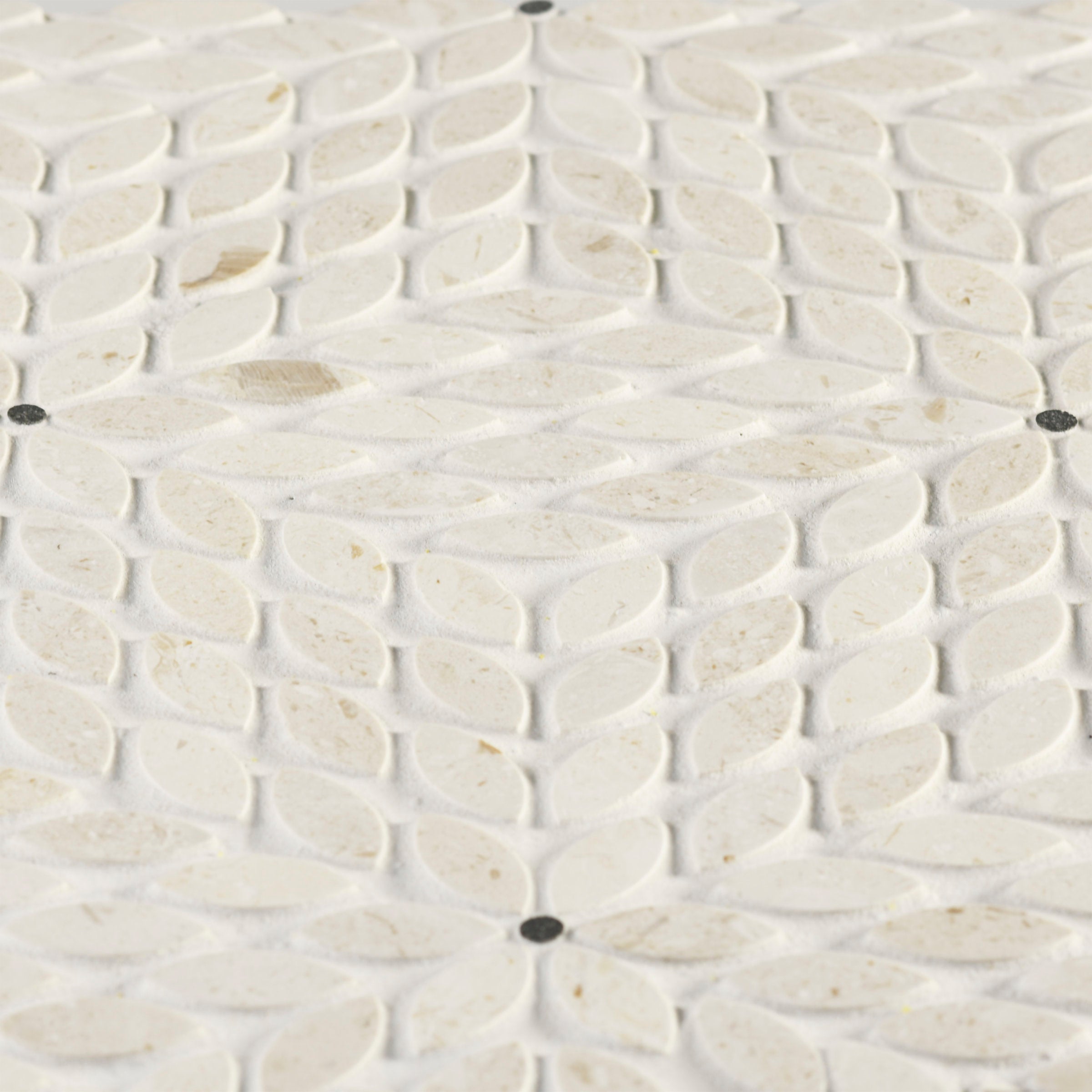 Bedrosians Celeste Honed Marble Blend Mosaic Tile in Myra Beige & Basalt | Item Code 100001715