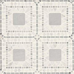 Bedrosians Atrium Honed Marble Blend Mosaic Tile in White Carrara & Bardiglio | Item Code 100001721