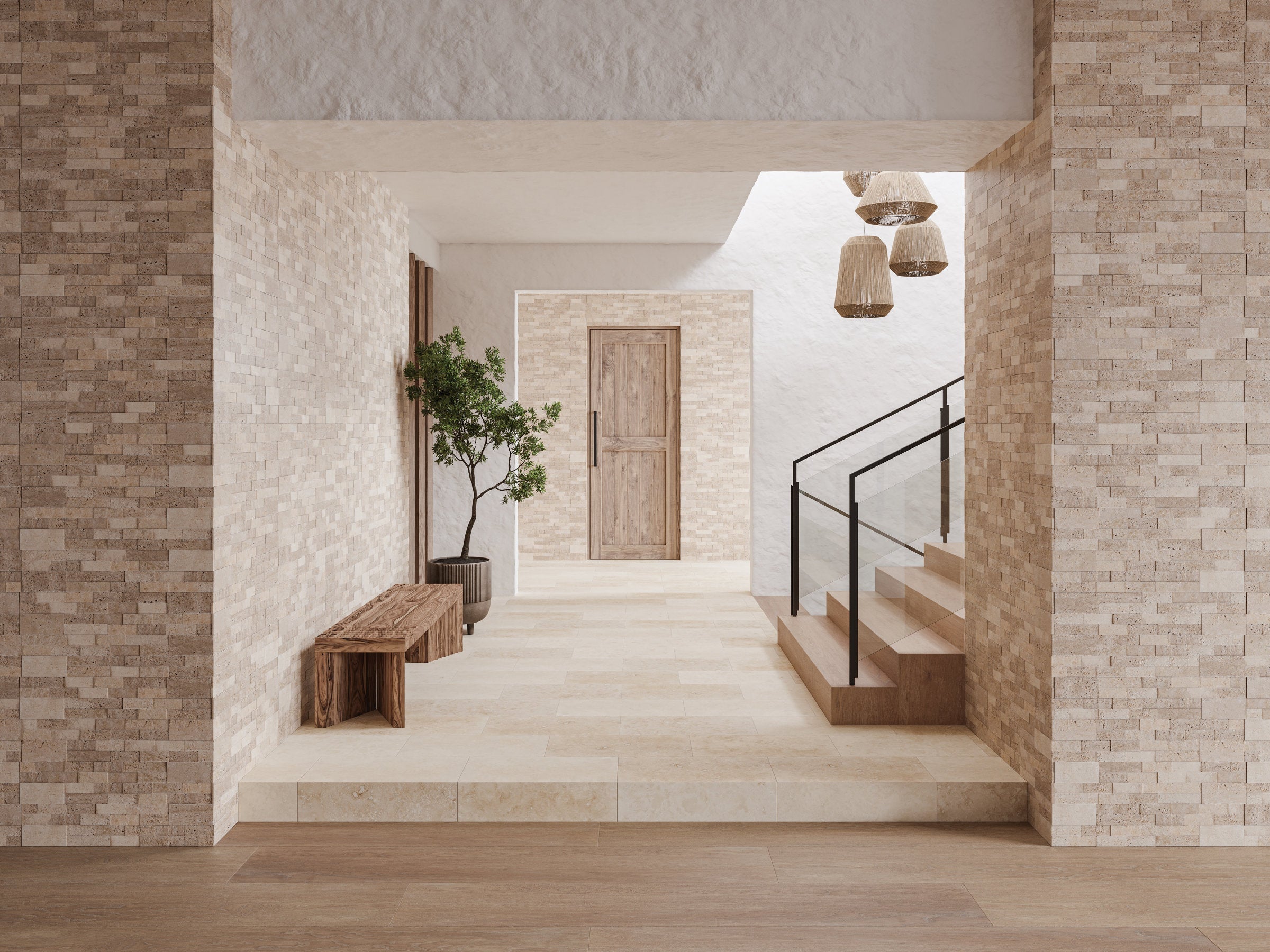 Bedrosians Planx 12" x 72" Wood Look Honed Porcelain Tile in Nest | Item Code 100001577