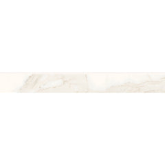 Bedrosians Magnifica 3" x 24" Honed Bullnose Porcelain Tile in Calacatta Super White | Item Code 100002309