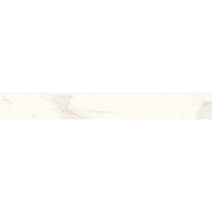 Bedrosians Magnifica 3" x 24" Polished Bullnose Porcelain Tile in Calacatta Super White | Item Code 100002310