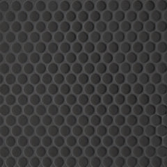 Bedrosians Le Cafe 3/4" x 3/4" Penny Round Matte Porcelain Mosaic Tile in Black | Item Code 100002404