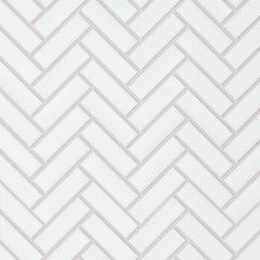 Bedrosians Le Cafe 1" x 3" Herringbone Matte Porcelain Mosaic Tile in White | Item Code 100002413