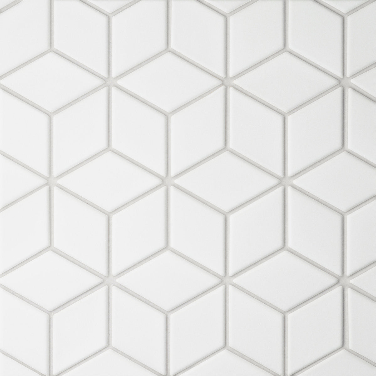 Bedrosians Le Cafe 2" x 3" Diamond Matte Porcelain Mosaic Tile in White | Item Code 100002417