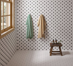 Bedrosians Le Cafe 1" x 1" Matte Porcelain Mosaic Tile - Deco Design 3 | Item Code 100002431