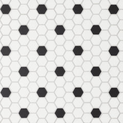 Bedrosians Le Cafe 1" x 1" Matte Porcelain Mosaic Tile - Deco Design 3 | Item Code 100002431