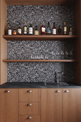 Bedrosians Waterbrook Medium Sliced Pebble Mosaic in Rosso Levanto | Item Code 100003089