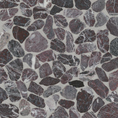 Bedrosians Waterbrook Medium Sliced Pebble Mosaic in Rosso Levanto | Item Code 100003089