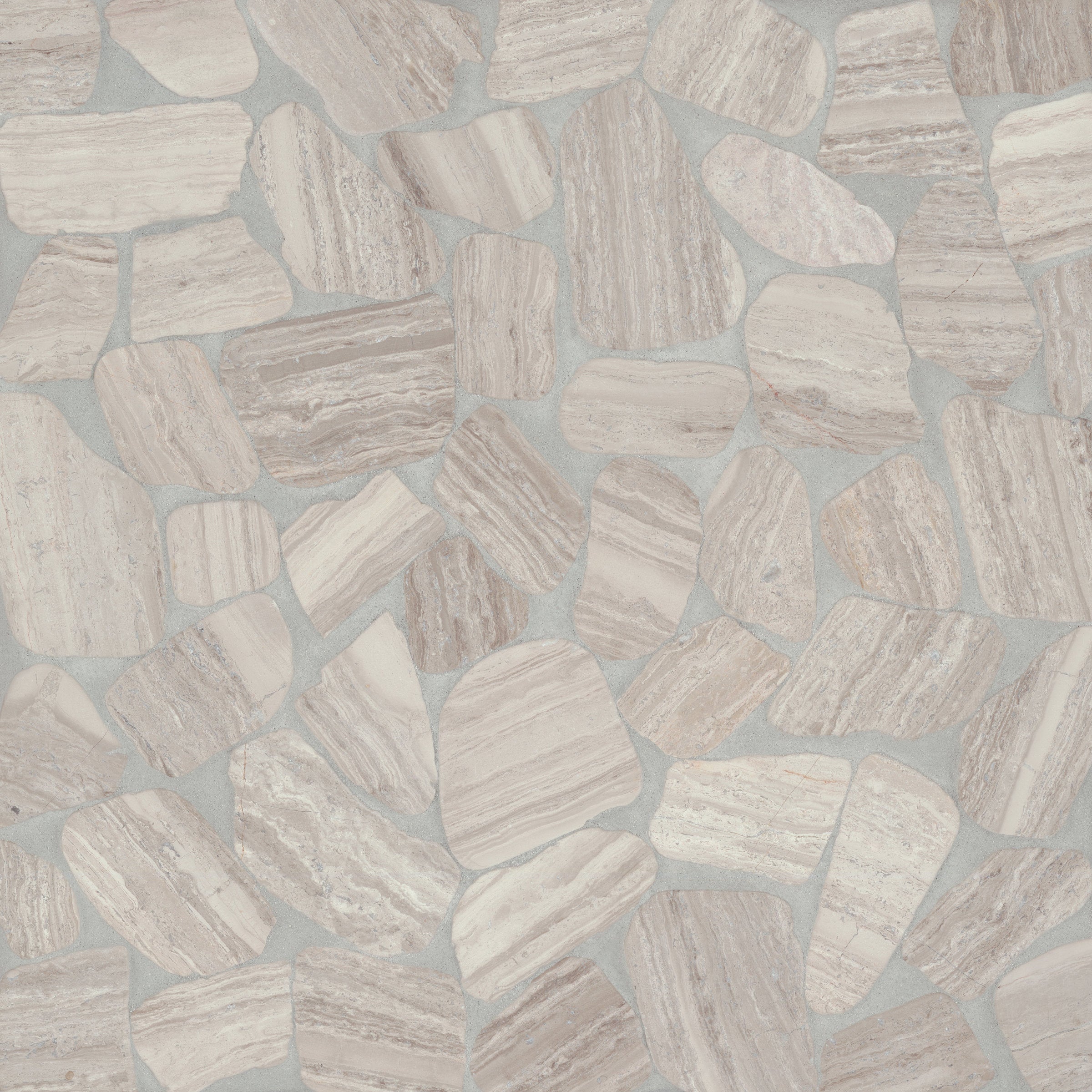 Bedrosians Waterbrook Medium Sliced Pebble Mosaic in Ashen Grey | Item Code 100003091