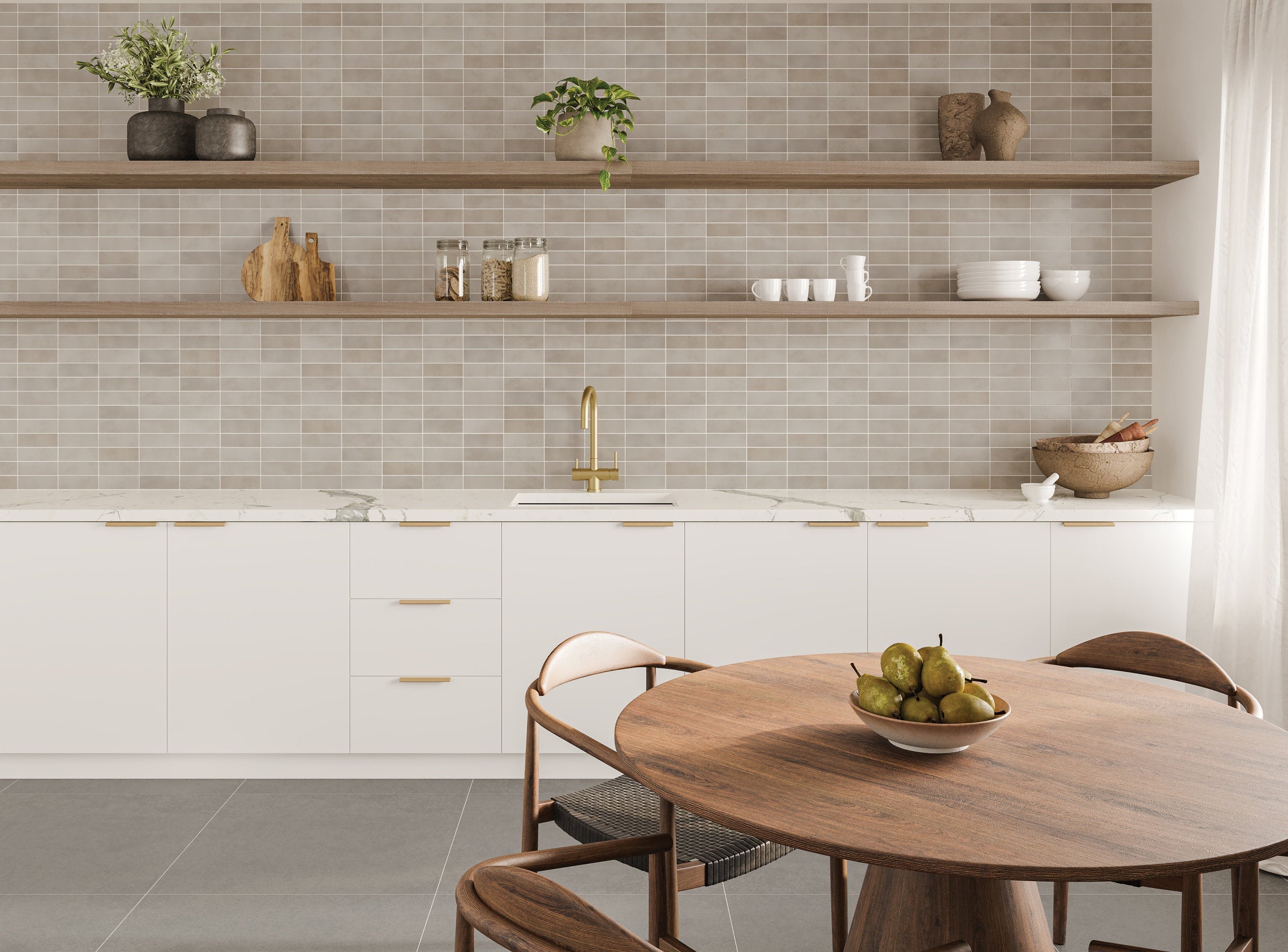 Bedrosians Magnifica The Thirties 30" x 30" - 8mm Honed Porcelain Tile in Cementi | Item Code DOLMAGCEM3030-8H
