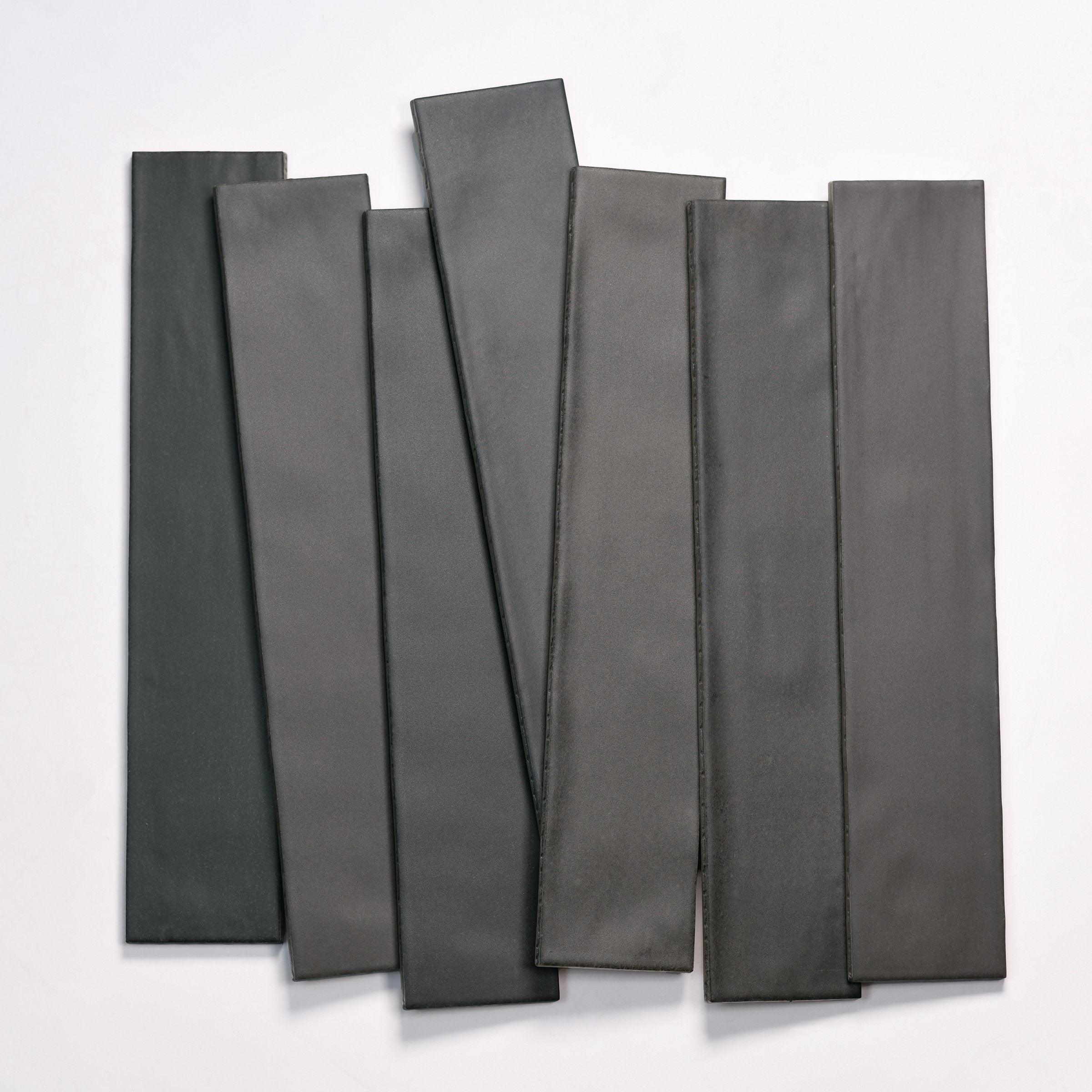 Bedrosians Celine 2.5" x 12" Matte Porcelain Floor & Wall Tile in Black | Item Code 100003124
