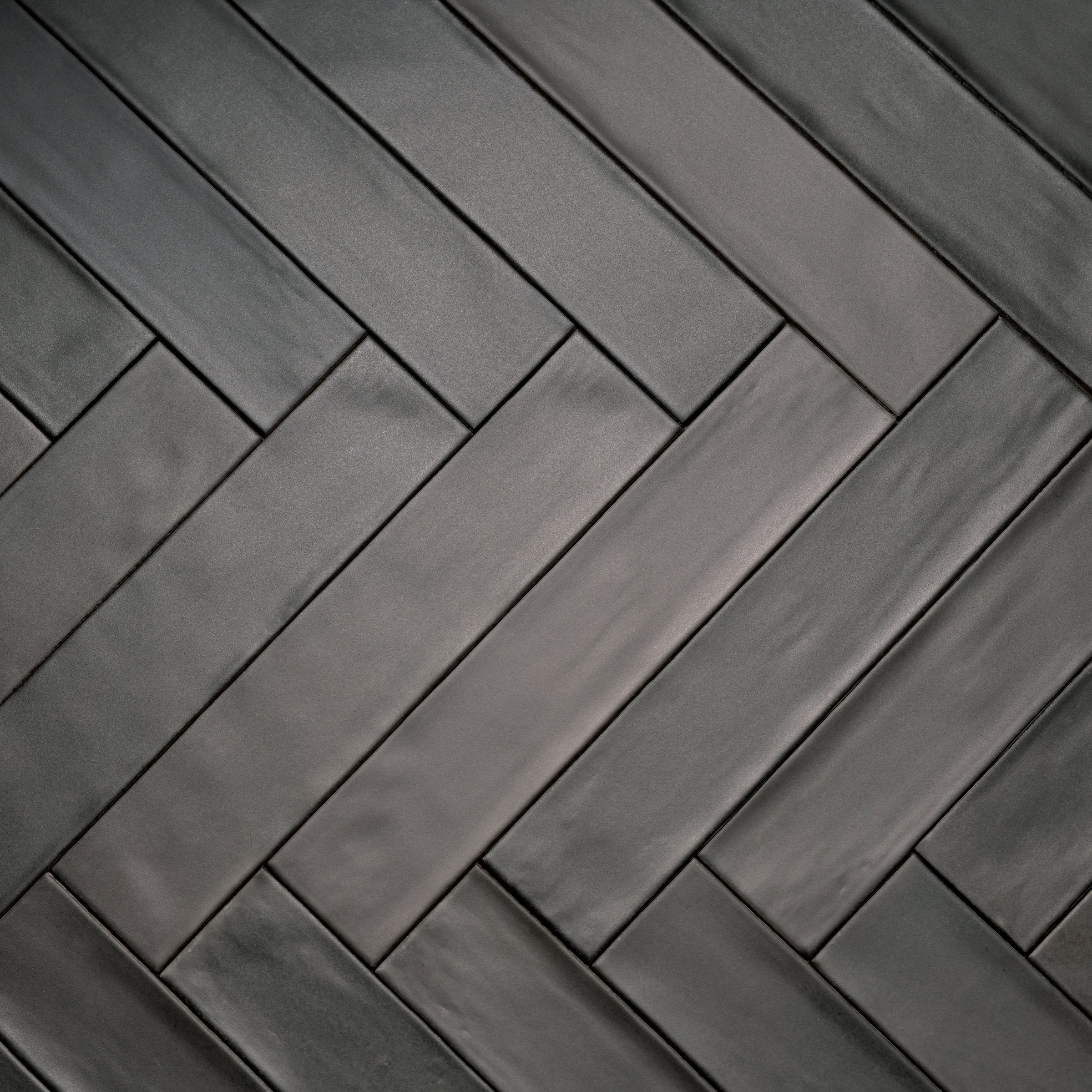 Bedrosians Celine 2.5" x 12" Matte Porcelain Floor & Wall Tile in Black | Item Code 100003124