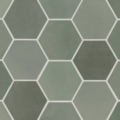 Bedrosians Celine 4" Hexagon Matte Porcelain Floor & Wall Tile in Sage | Item Code 100003136