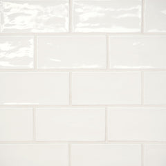 Bedrosians Marin 2.5" x 5" Ceramic Wall Tile in Pearl White | Item Code 100003160