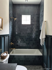 Bedrosians Marin 0.5" x 12" Jolly Miter Edge Ceramic Trim in Midnight Tide | Item Code 100003181