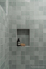 Bedrosians Marin 4" x 4" Ceramic Wall Tile in Aloe Green | Item Code 100003165