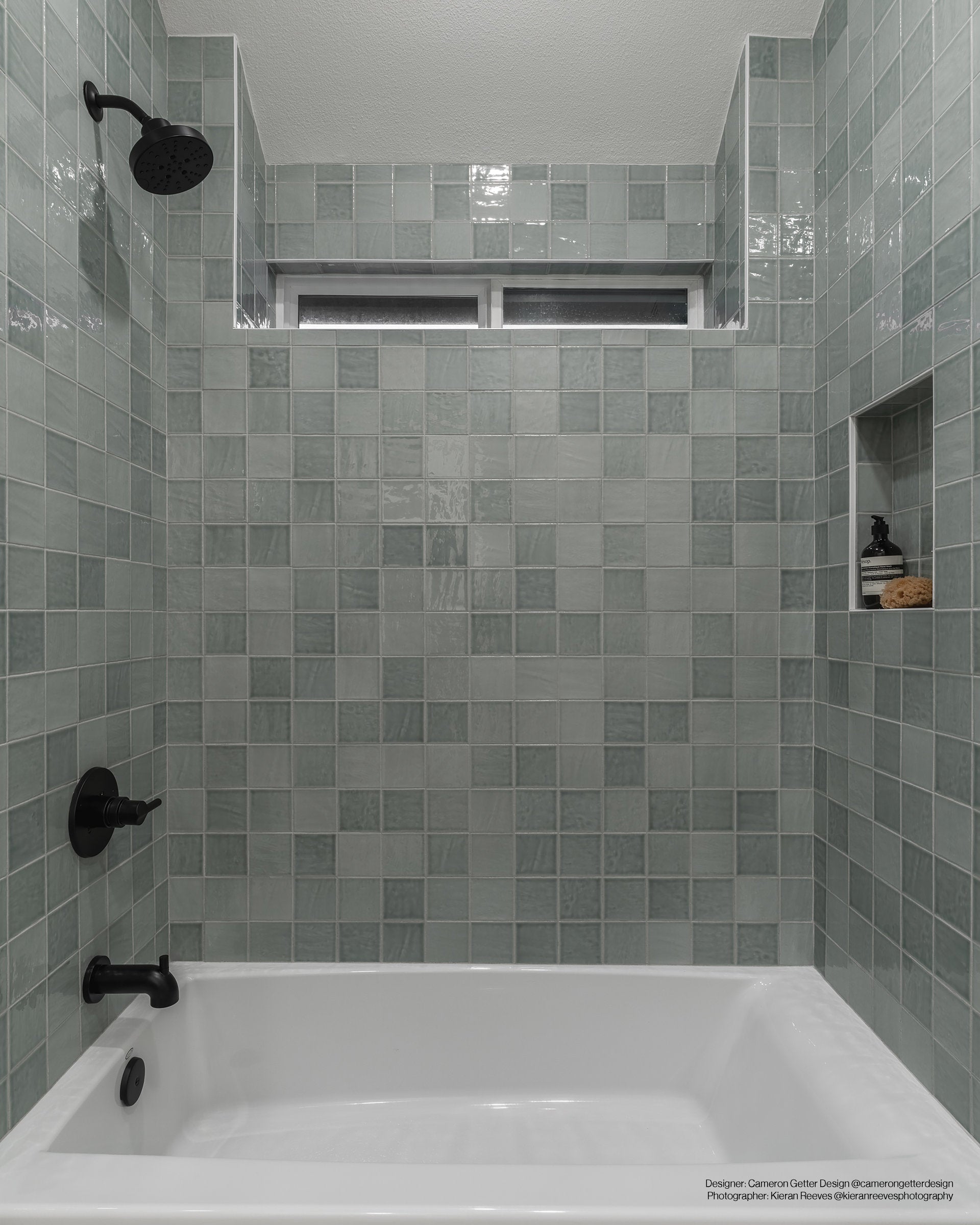 Bedrosians Marin 4" x 4" Ceramic Wall Tile in Aloe Green | Item Code 100003165