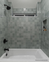 Bedrosians Marin 4" x 4" Ceramic Wall Tile in Aloe Green | Item Code 100003165