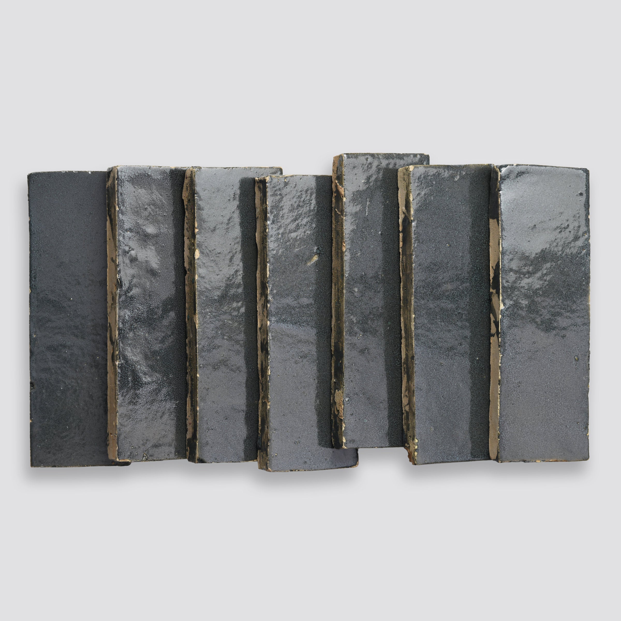 Bedrosians Zagora 2" x 6" Glossy Zellige Field Tile in Charcoal | Item Code 100003212