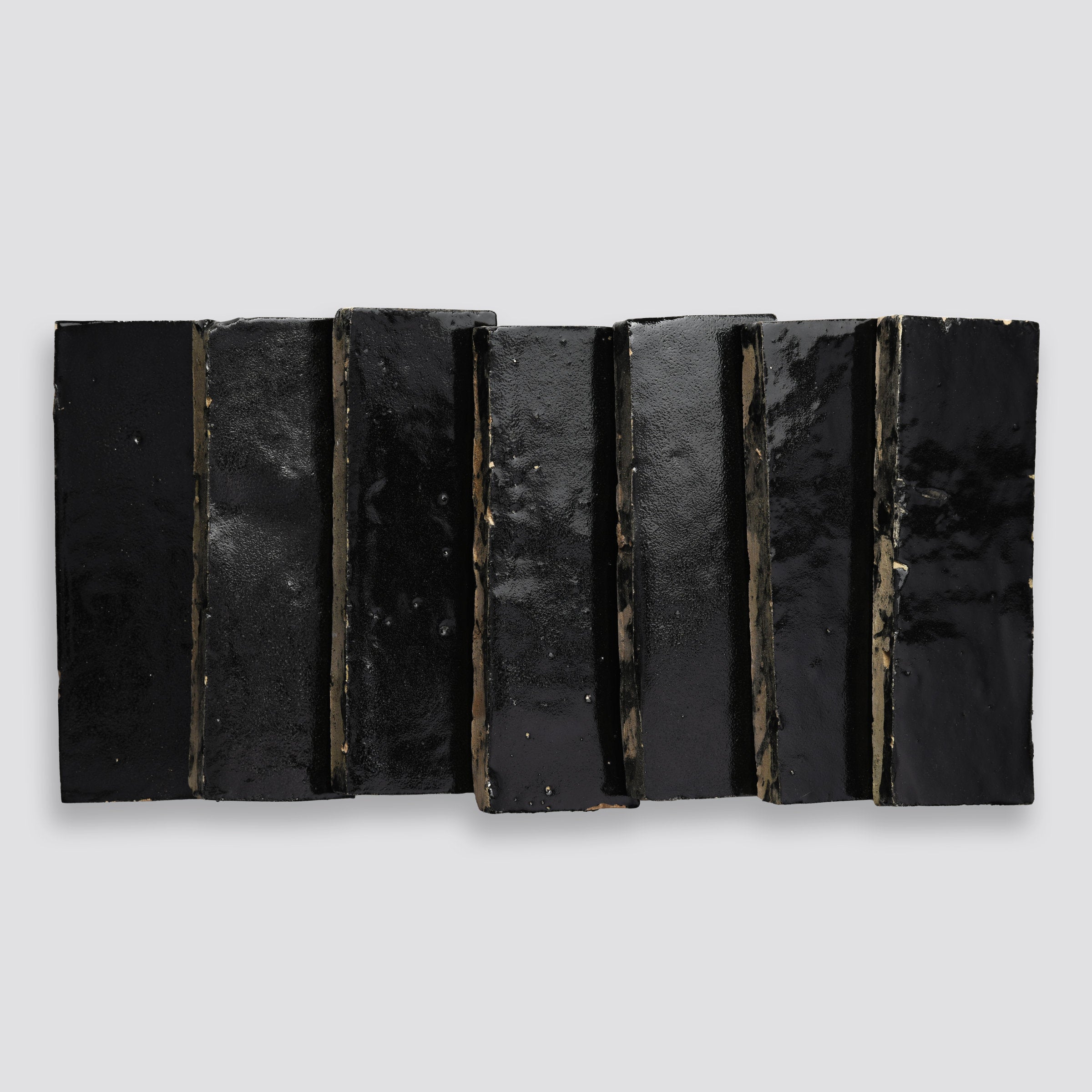 Bedrosians Zagora 2" x 6" Glossy Zellige Field Tile in Nero | Item Code 100003215