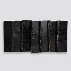Bedrosians Zagora 2" x 6" Glossy Zellige Field Tile in Nero | Item Code 100003215