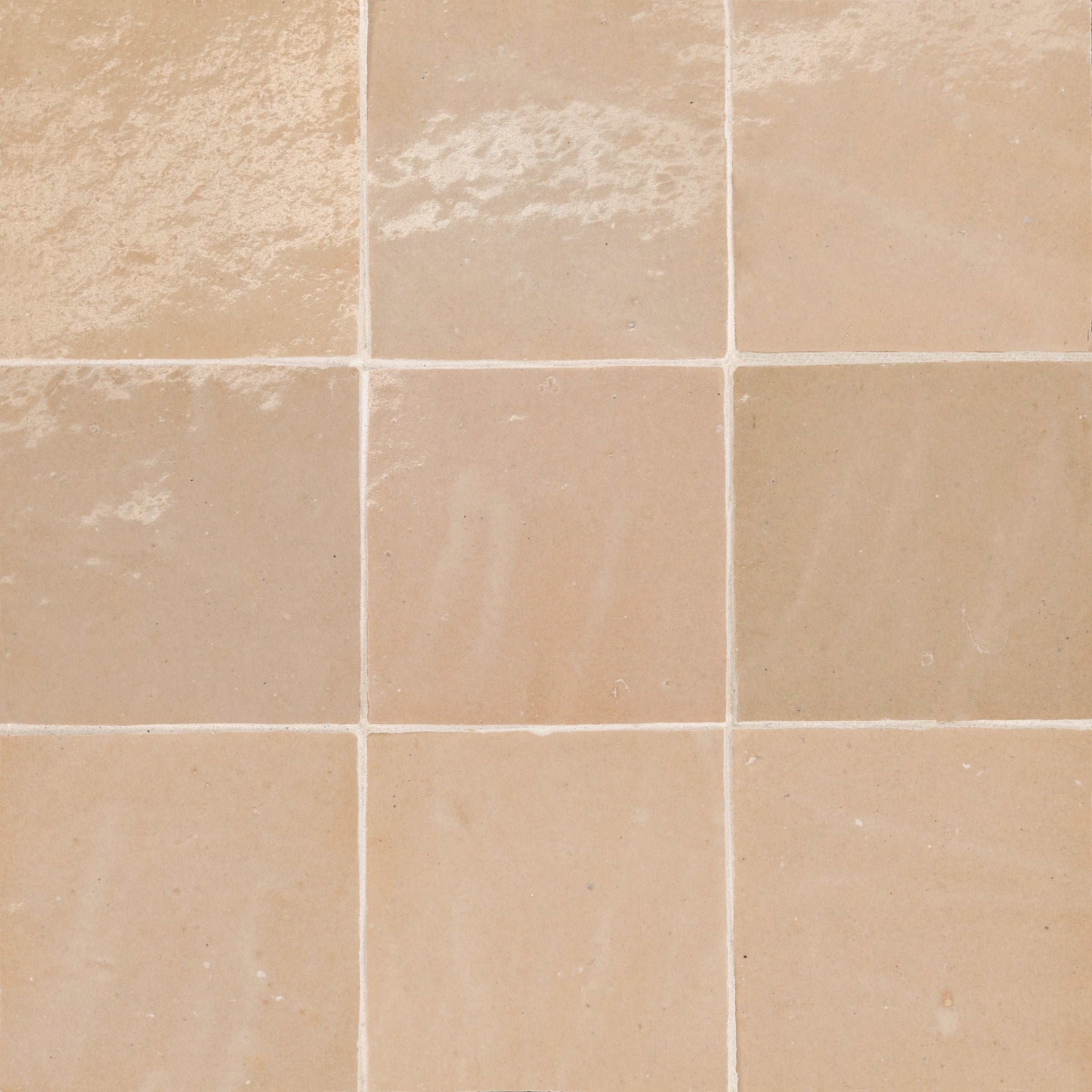 Bedrosians Zagora 4" x 4" Glossy Zellige Field Tile in Ivoire | Item Code 100003221