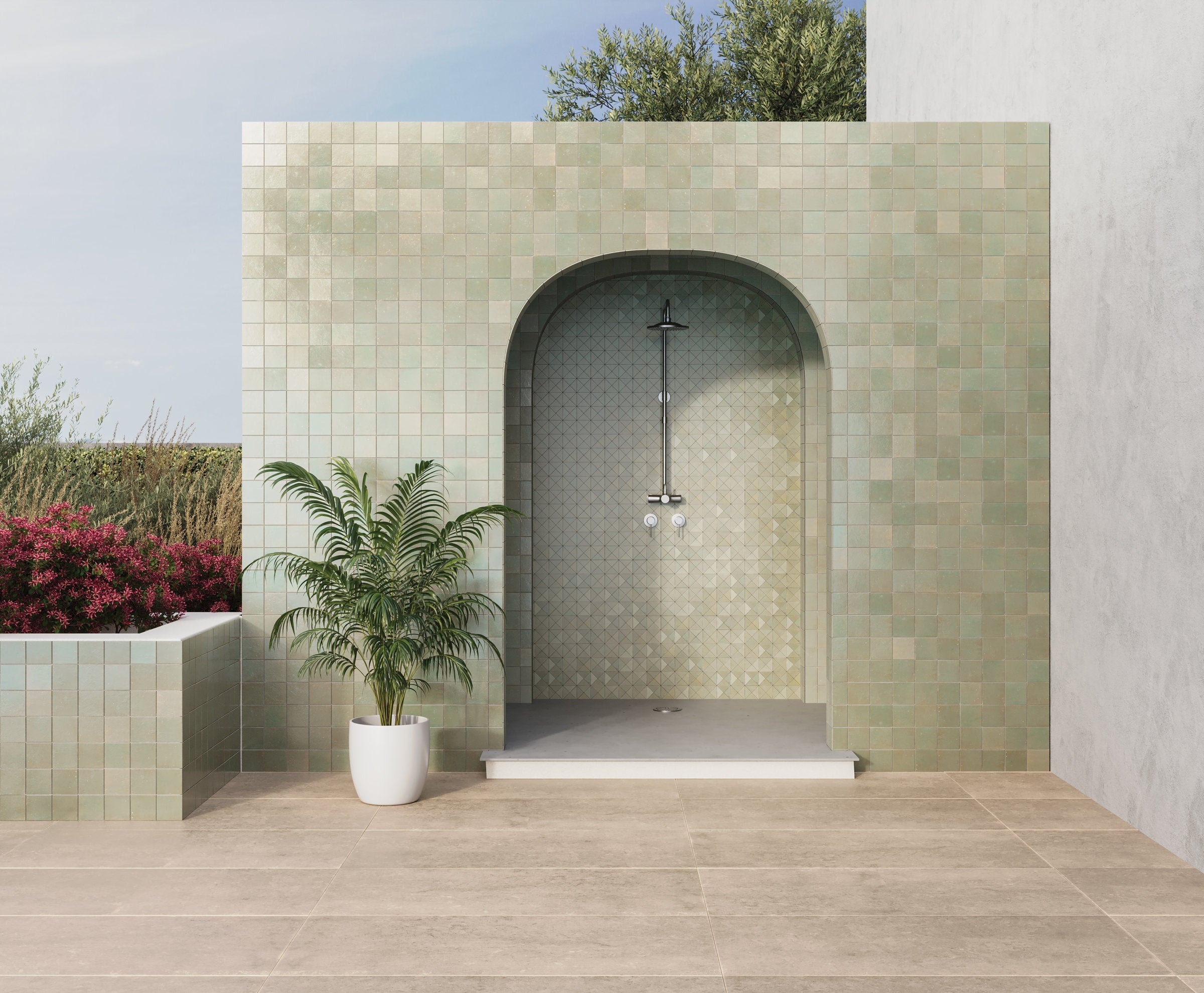 Bedrosians Thaddeus 24" x 48" Matte R11 Anti-Slip Rated Porcelain Tile in Almond | Item Code 100001946