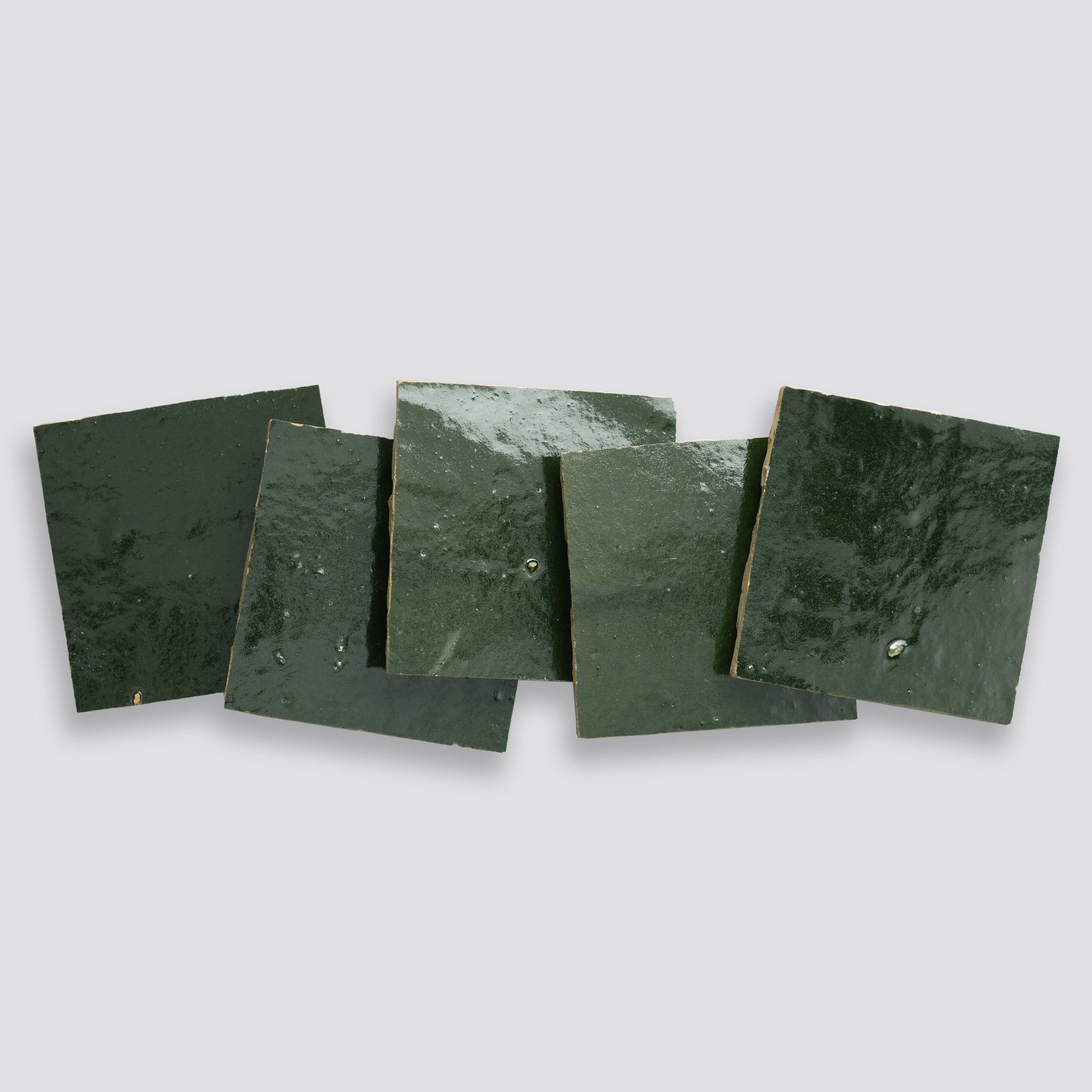Bedrosians Zagora 4" x 4" Glossy Zellige Field Tile in Vert Mousse | Item Code 100003226