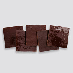 Bedrosians Zagora 4" x 4" Glossy Zellige Field Tile in Maroon | Item Code 100003231