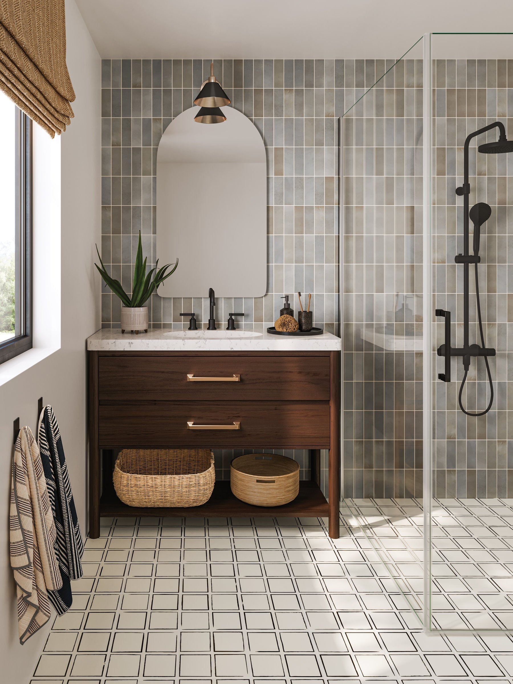 Bedrosians Celine 2" x 6" Matte Porcelain Floor & Wall Tile in Blue | Item Code 100003116