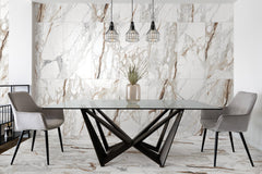 Bedrosians Prati 24" x 48" Polished Porcelain Field Tile in Calacatta Macchia Vecchia | Item Code 100003504