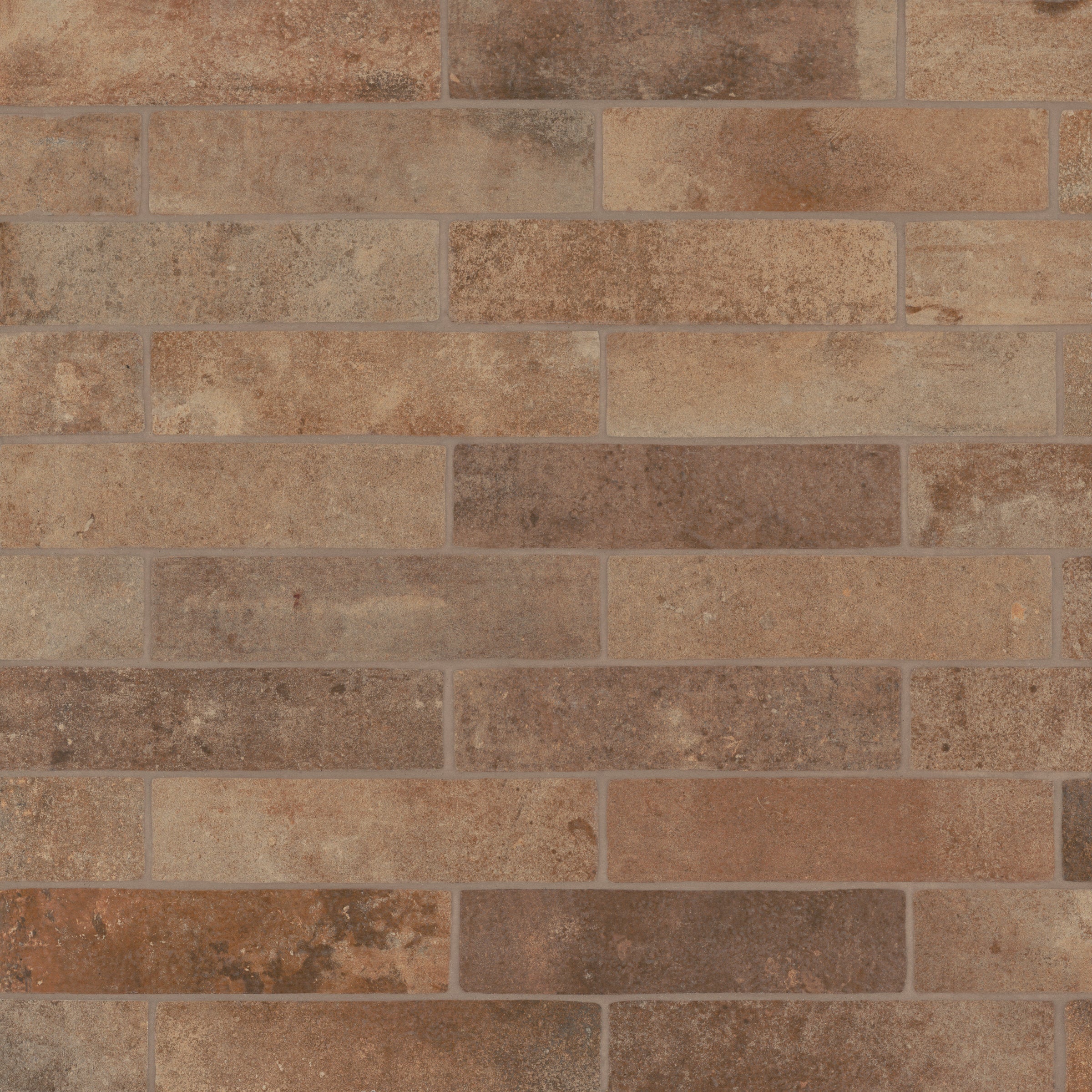Bedrosians Montana 2.25" x 10" Matte Brick-Look Porcelain Field Tile in Bitterroot | Item Code 100004010