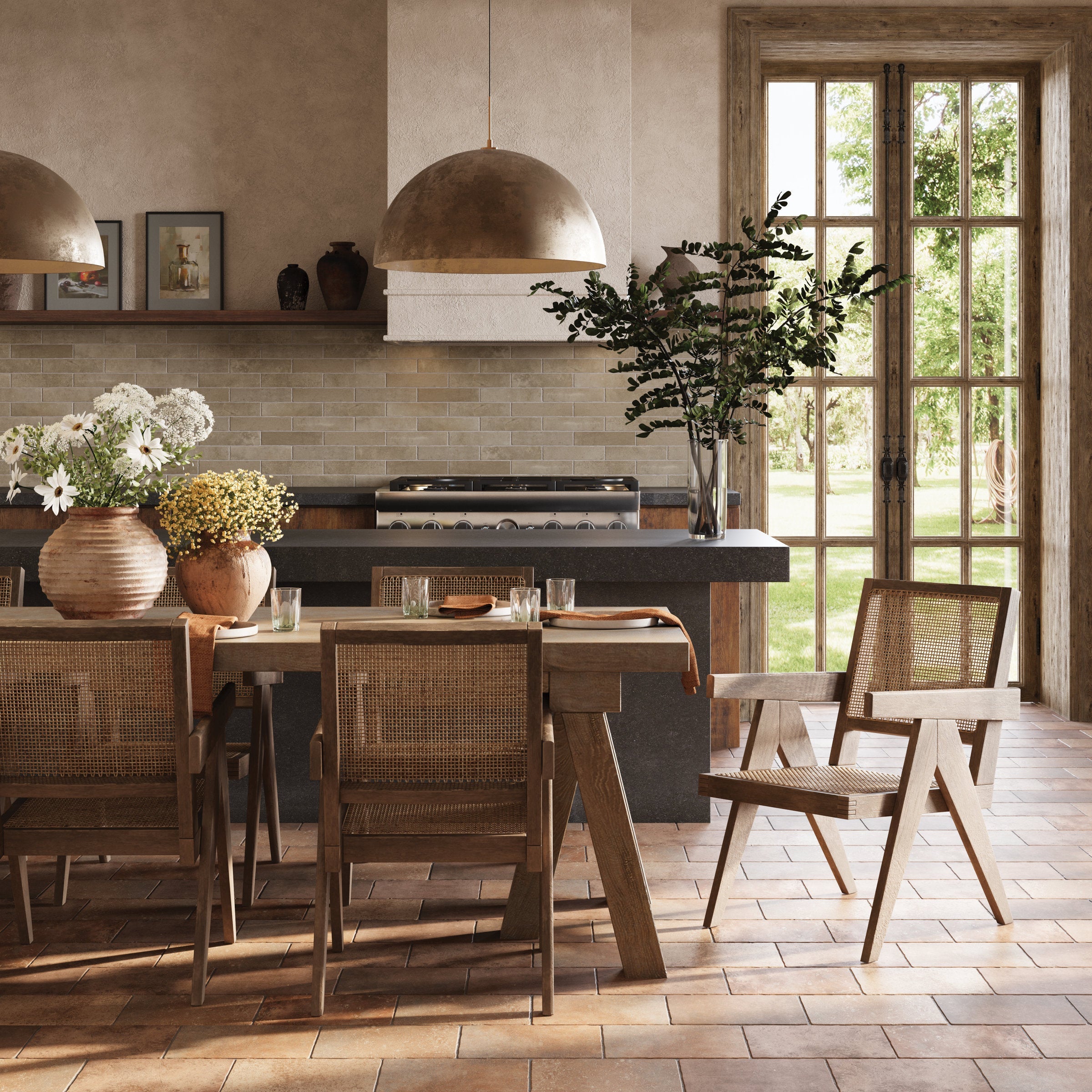 Bedrosians Montana 2.25" x 10" Matte Brick-Look Porcelain Field Tile in Flathead | Item Code 100004008