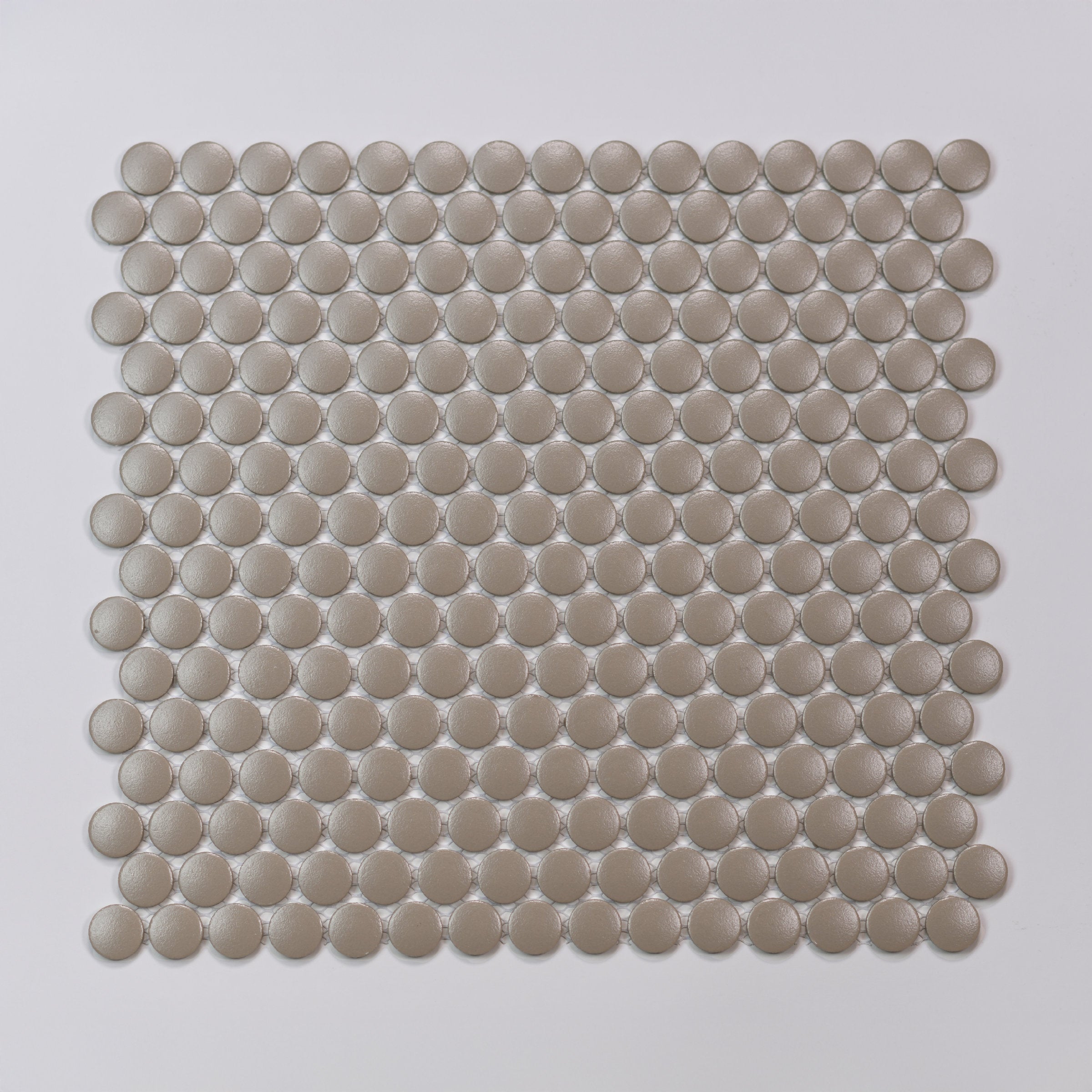 Bedrosians Marin 3/4" Penny Round Matte Porcelain Mosaic in Coastal Cliff | Item Code 100004036