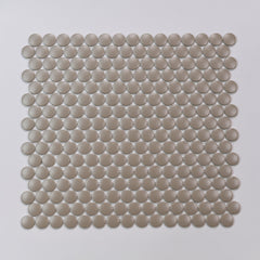 Bedrosians Marin 3/4" Penny Round Matte Porcelain Mosaic in Coastal Cliff | Item Code 100004036