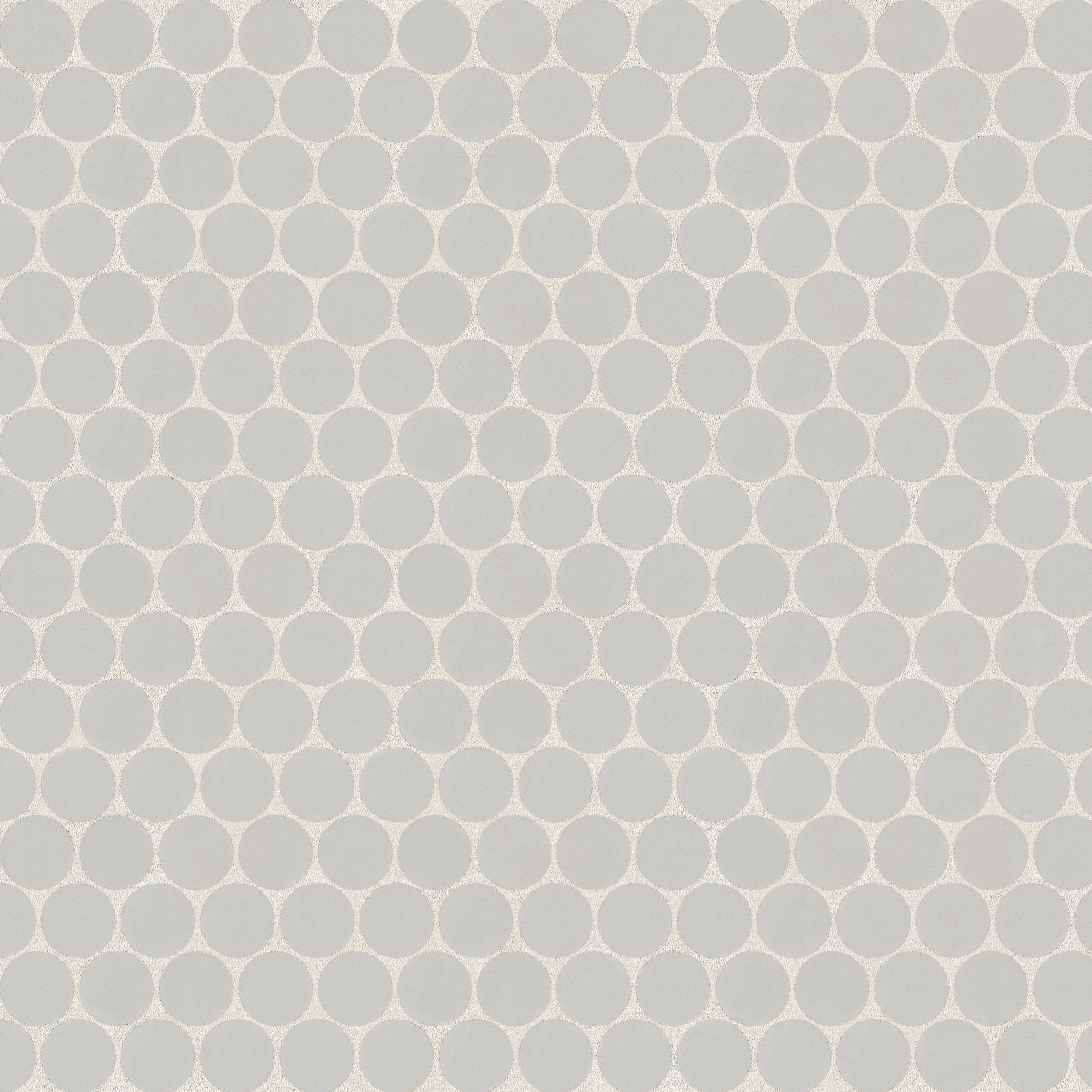 Bedrosians Marin 3/4" Penny Round Matte Porcelain Mosaic in Pebble Gray | Item Code 100004037