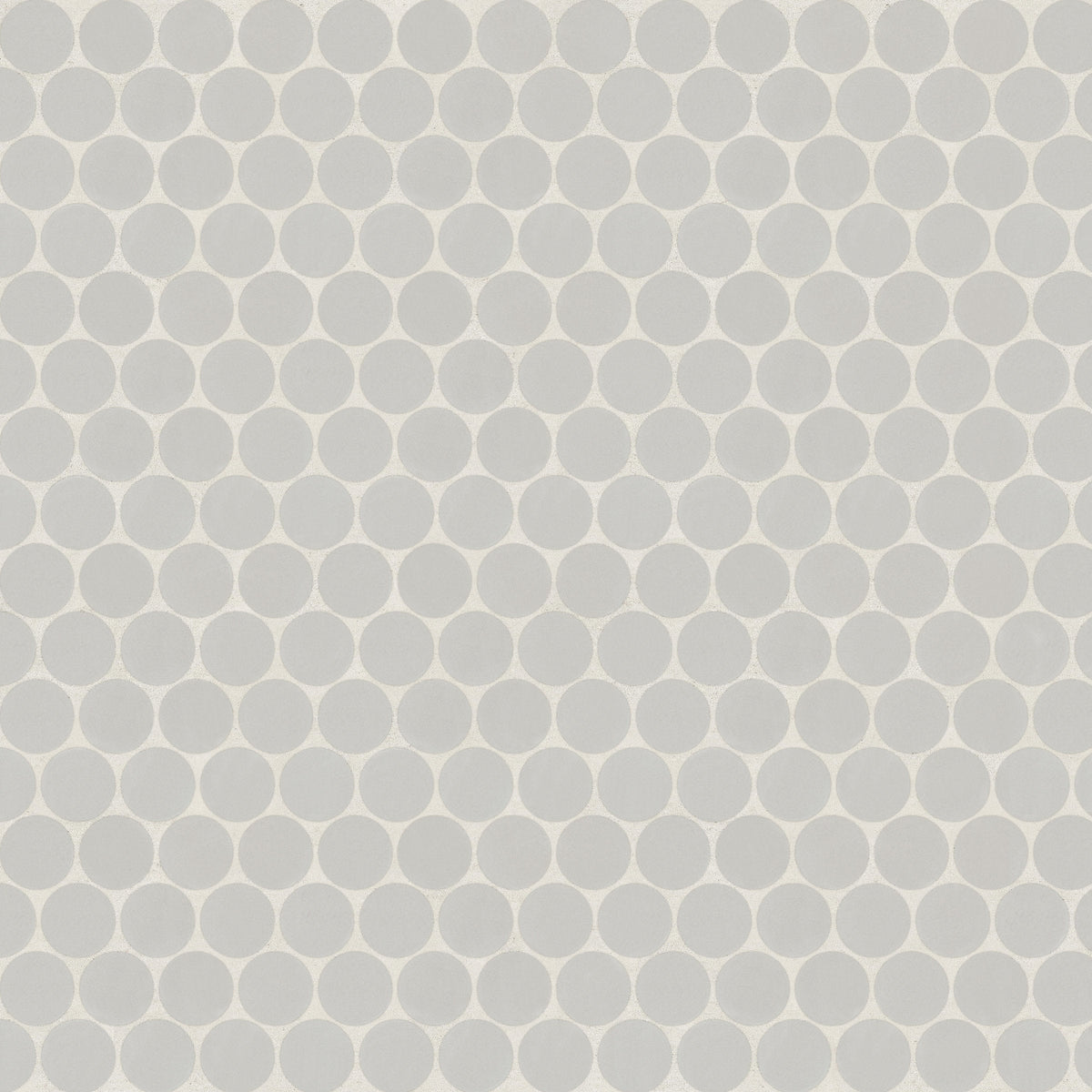 Bedrosians Marin 3/4" Penny Round Matte Porcelain Mosaic in Pebble Gray | Item Code 100004037