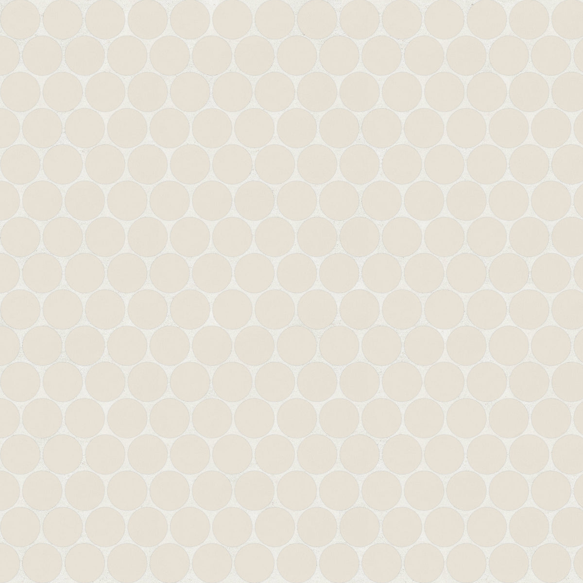Bedrosians Marin 3/4" Penny Round Matte Porcelain Mosaic in Sand Dollar | Item Code 100004038