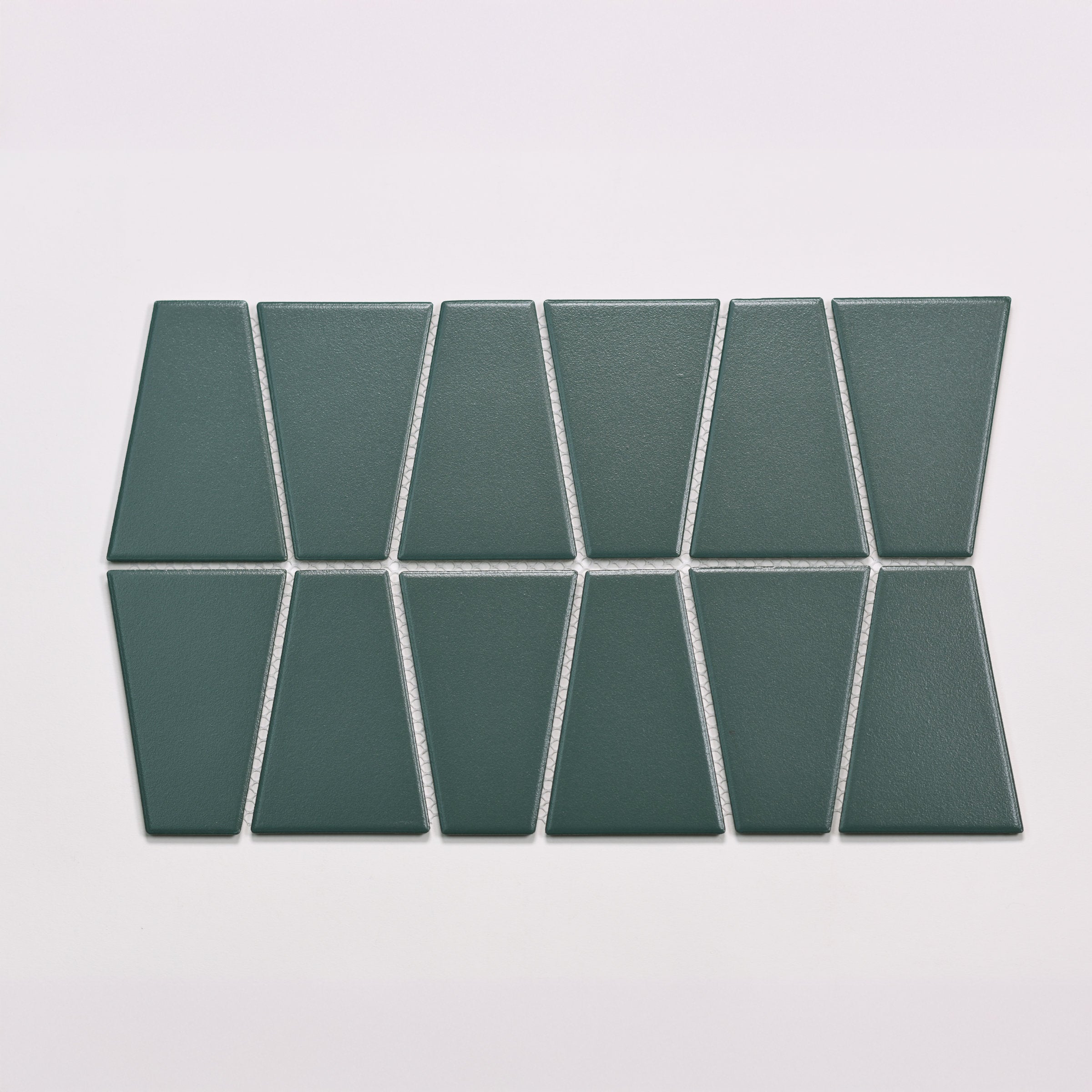 Bedrosians Marin Trapezoid Matte Porcelain Mosaic in Ocean Teal | Item Code 100004043