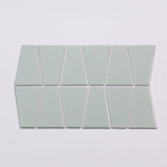 Bedrosians Marin Trapezoid Matte Porcelain Mosaic in Aloe Green | Item Code 100004044