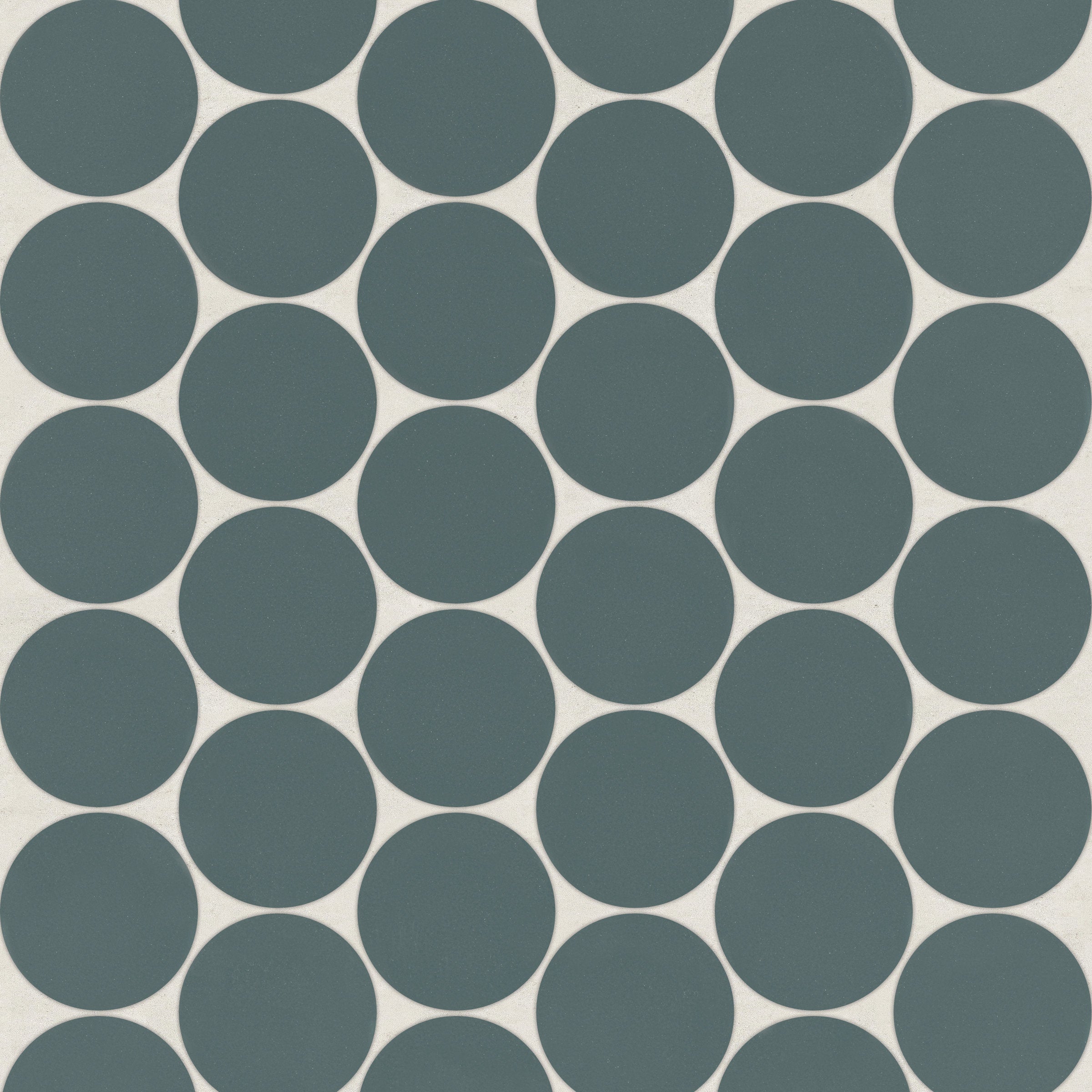 Bedrosians Marin 2" Penny Round Matte Porcelain Mosaic in Ocean Teal | Item Code 100004789