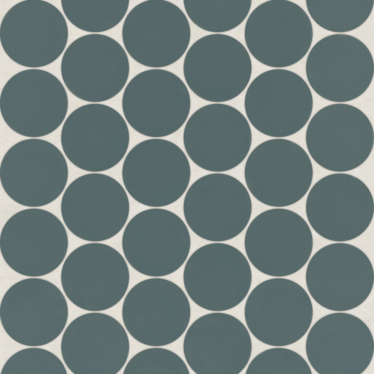 Bedrosians Marin 2" Penny Round Matte Porcelain Mosaic in Ocean Teal | Item Code 100004789