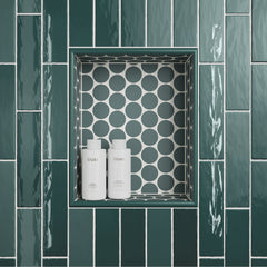 Bedrosians Marin 2" Penny Round Matte Porcelain Mosaic in Ocean Teal | Item Code 100004789