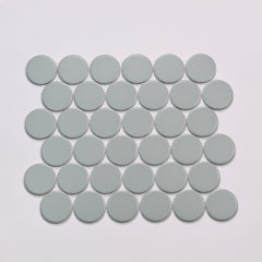 Bedrosians Marin 2" Penny Round Matte Porcelain Mosaic in Aloe Green | Item Code 100004790