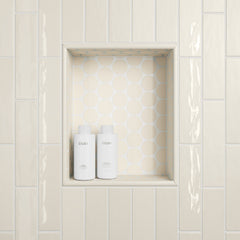 Bedrosians Marin 0.5" x 12" Jolly Miter Edge Ceramic Trim in Sand Dollar | Item Code 100003186