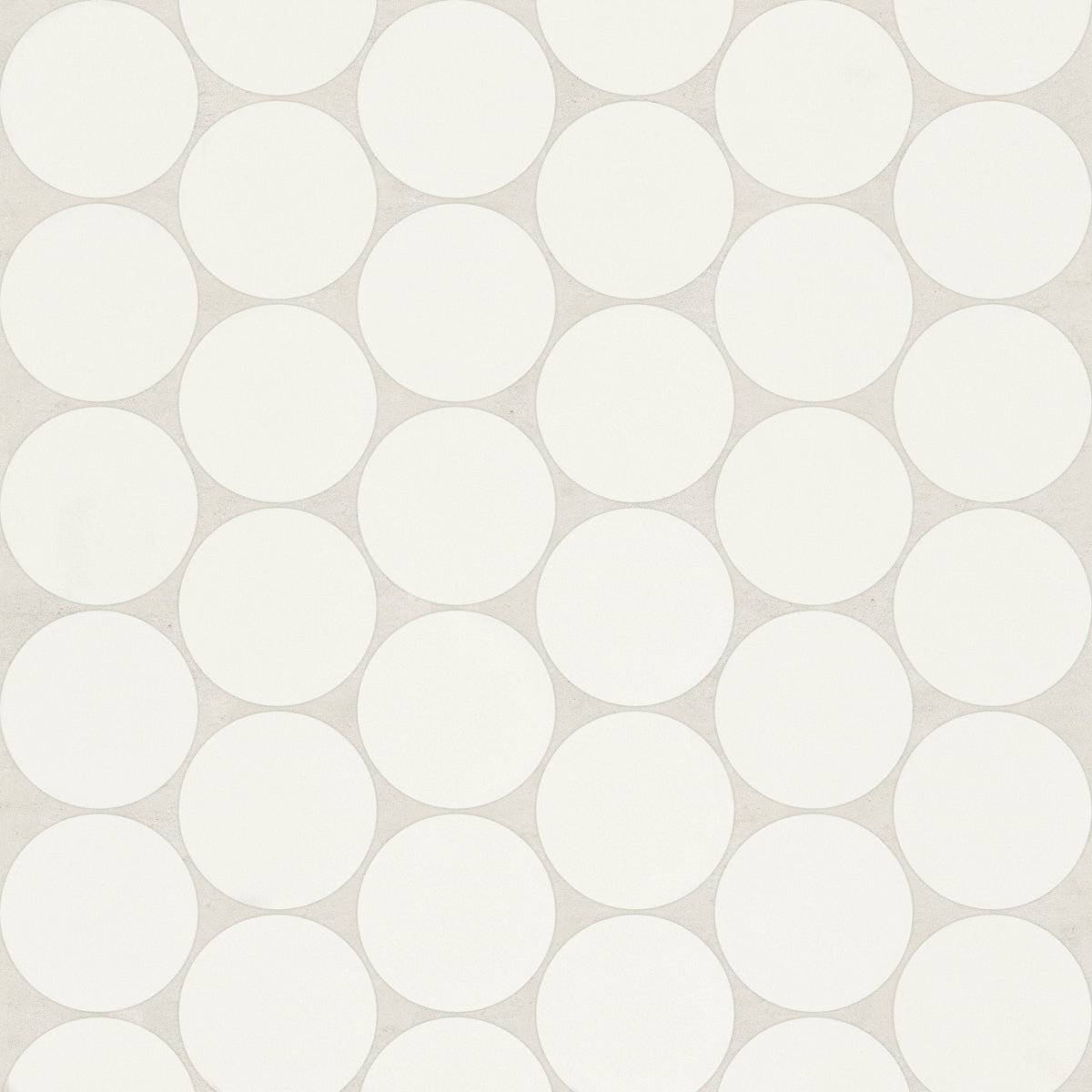 Bedrosians Marin 2" Penny Round Matte Porcelain Mosaic in Pearl White | Item Code 100004794