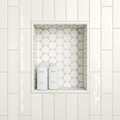 Bedrosians Marin 2" Penny Round Matte Porcelain Mosaic in Pearl White | Item Code 100004794
