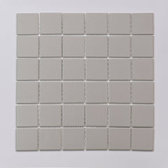 Bedrosians Marin 2" x 2" Square Matte Porcelain Mosaic in Pebble Gray | Item Code 100004801