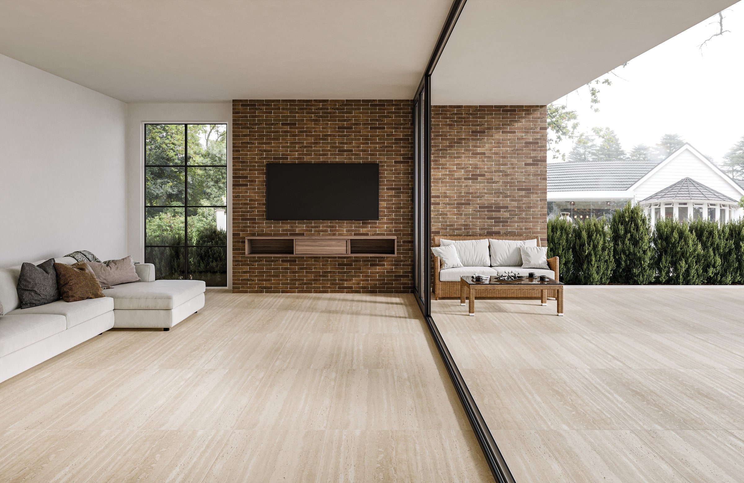 Bedrosians Montana 2.25" x 10" Matte Brick-Look Porcelain Field Tile in Bitterroot | Item Code 100004010